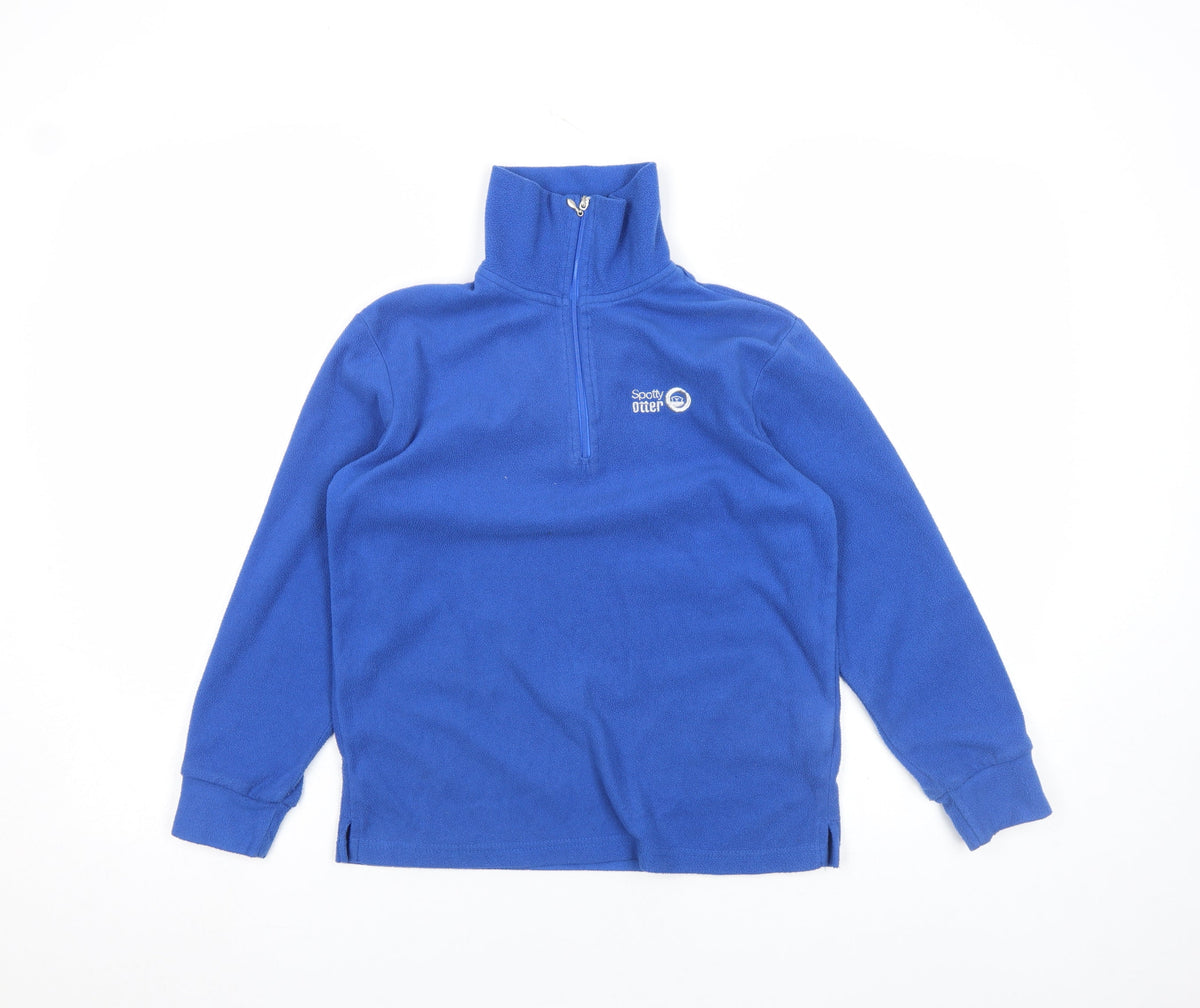 Spotty Otter Boys Blue 5-6 Years Fleece 1/4 Zip Activewear Jacket