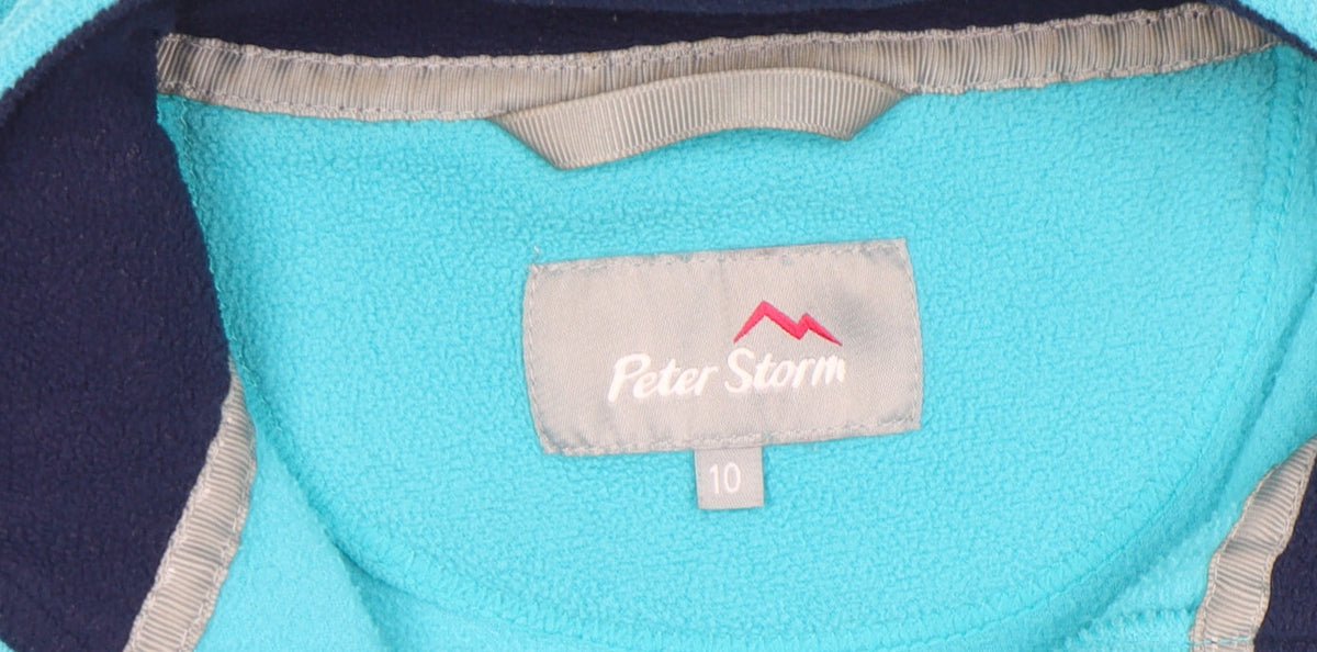 Peter Storm Womens Blue Fleece 1/2 Zip Outdoor Jacket Size 10