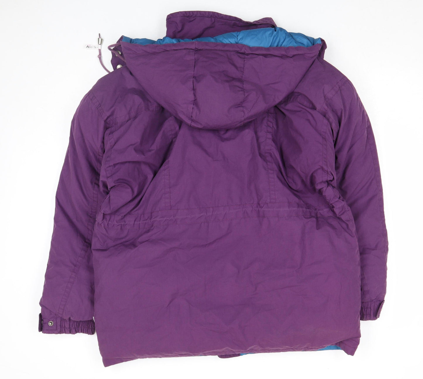 Swan Womens Purple Hooded Puffer Jacket L Down Feel Winter Coat