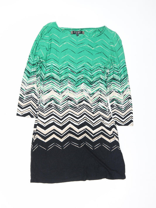 Principles by Ben de Lisi Women’s Green Chevron Shift Dress Size 10