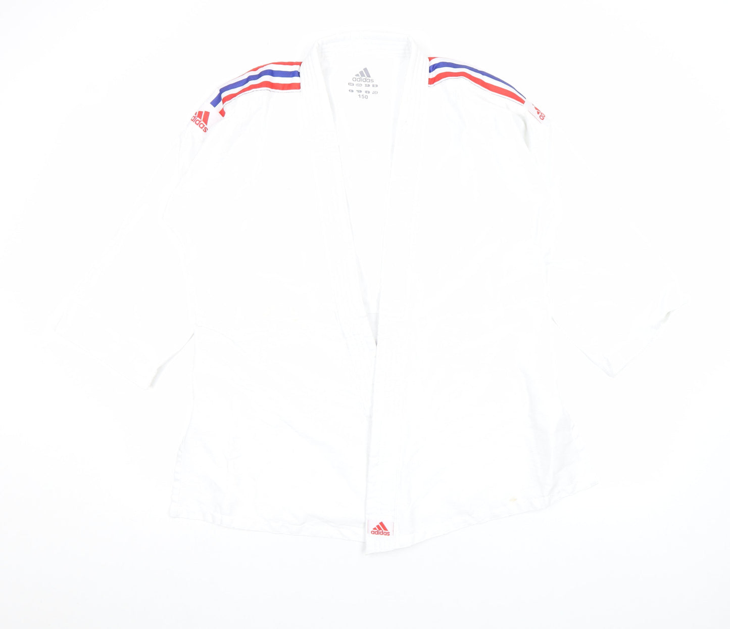 adidas Teens White Judo 3/4 Sleeve Sports Top Size 13