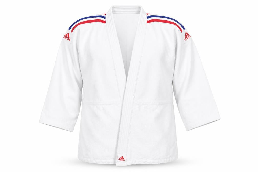 adidas Teens White Judo 3/4 Sleeve Sports Top Size 13