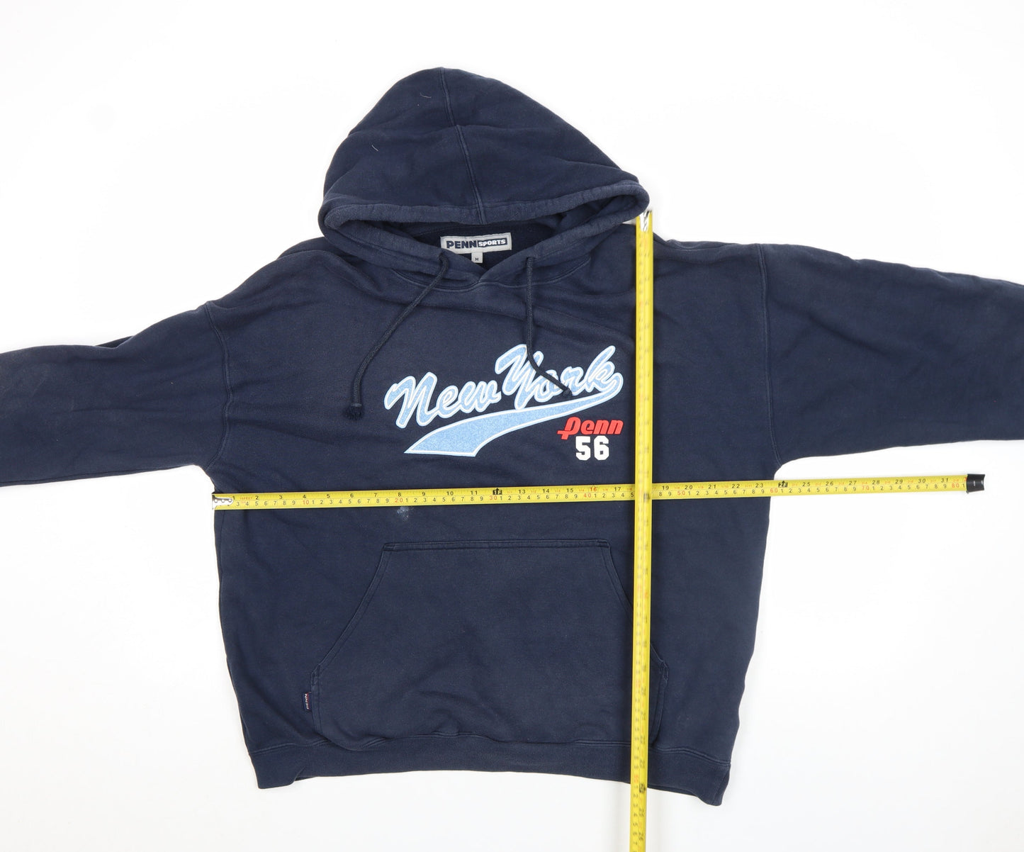 Penn Sports Men’s Blue Pullover Hoodie M New York Graphic Cotton Fleece