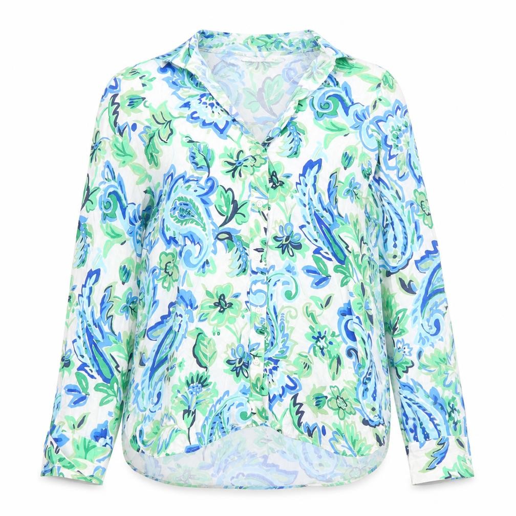 Zara Womens Multicoloured Paisley Viscose Button-Up Shirt XS