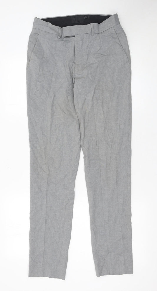 ASOS Men's Grey Slim Fit Skinny Trousers 29W 32L Polyester Blend