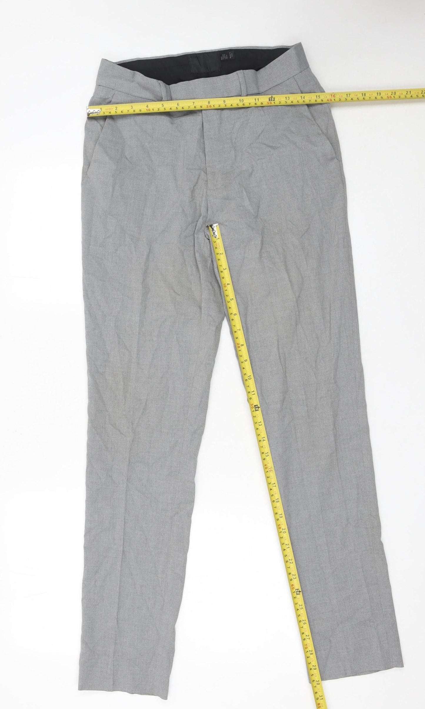 ASOS Men's Grey Slim Fit Skinny Trousers 29W 32L Polyester Blend