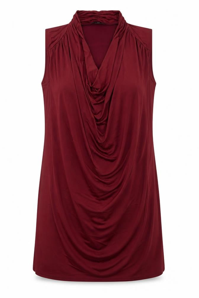 H&M Womens Red Cowl Neck Sleeveless Sheath Dress Size 14