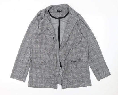 New Look Women's Grey Check Single-Breasted Blazer Size 16