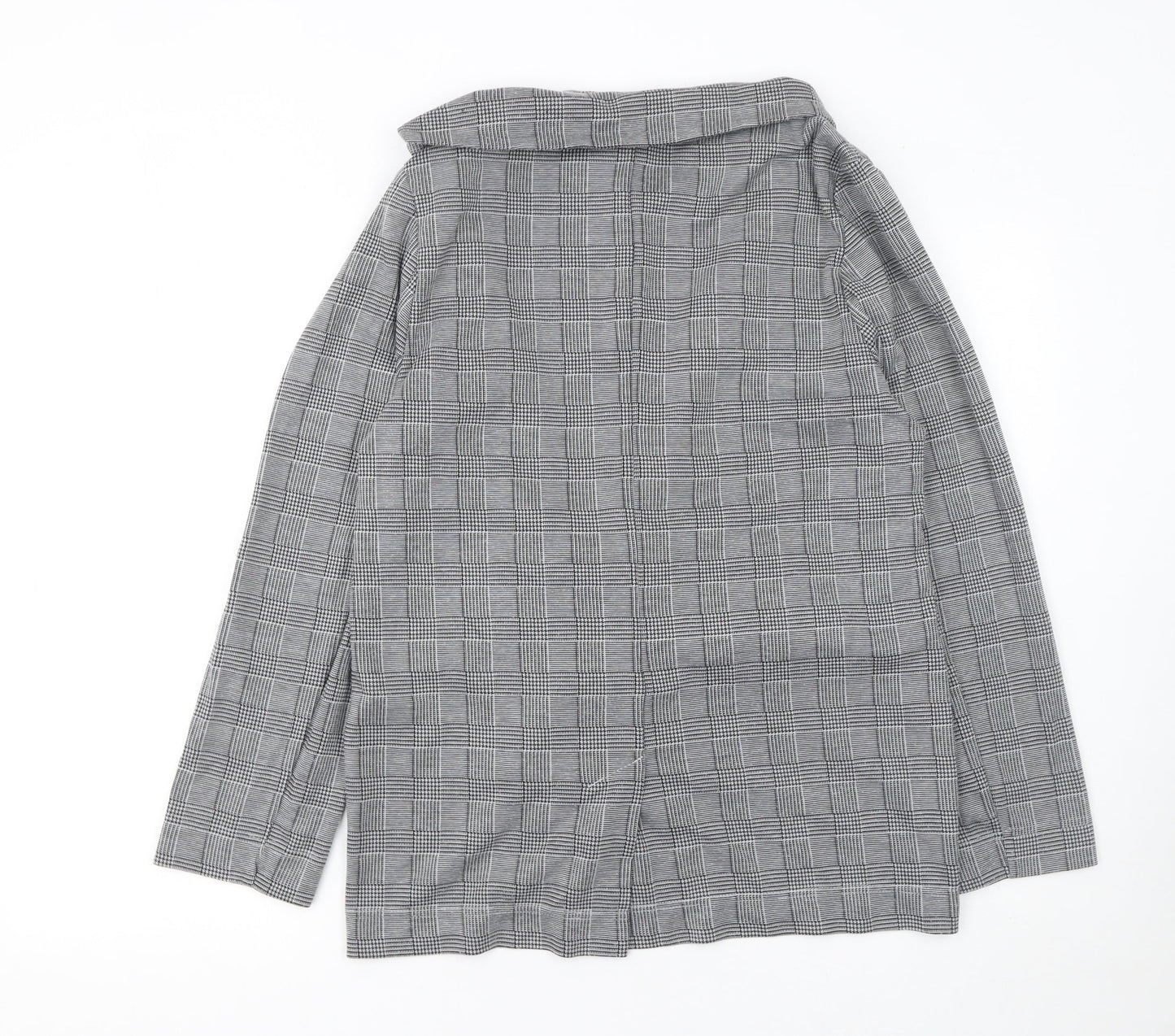 New Look Women's Grey Check Single-Breasted Blazer Size 16