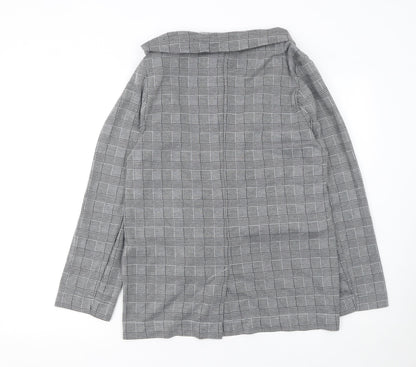 New Look Women's Grey Check Single-Breasted Blazer Size 16