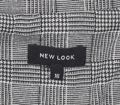 New Look Women's Grey Check Single-Breasted Blazer Size 16