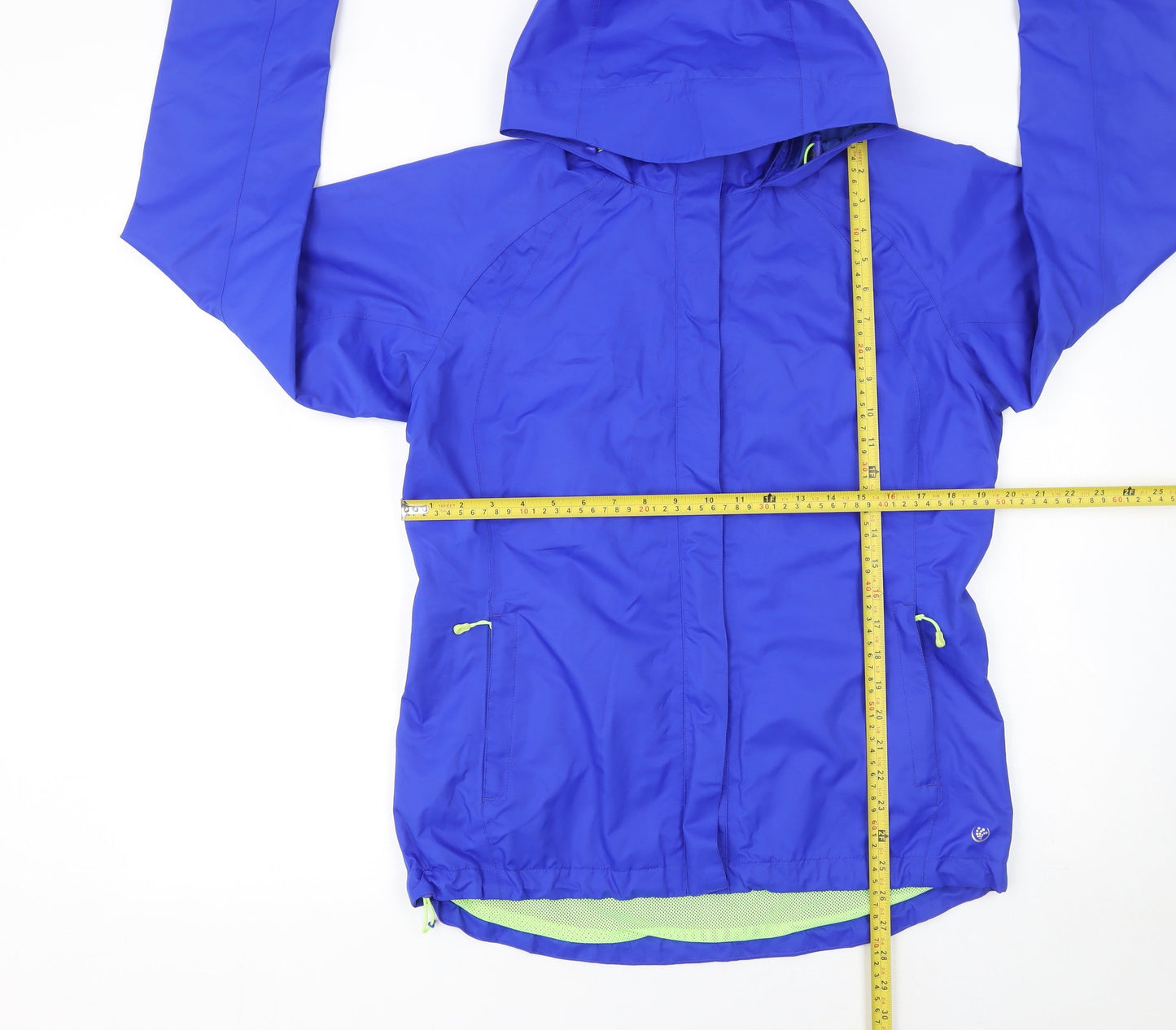 Dunnes Stores Women’s Blue Hooded Rain Jacket Size 10 Lightweight Windproof