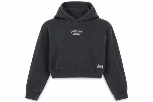 Everlast Womens Black Cropped Hoodie UK 12 Cotton Pullover