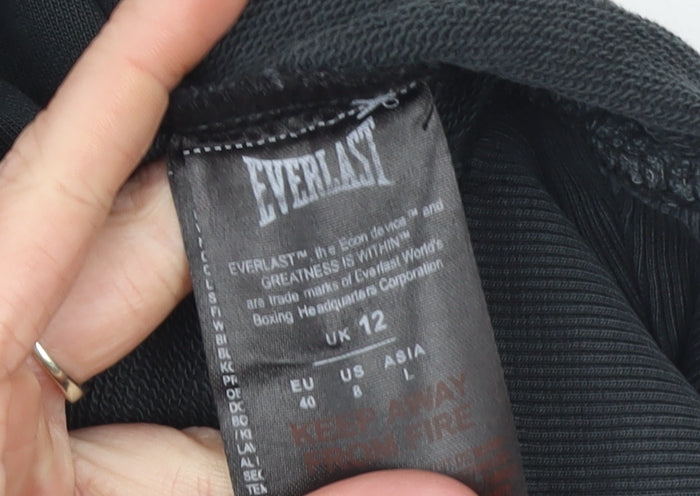 Everlast Womens Black Cropped Hoodie UK 12 Cotton Pullover