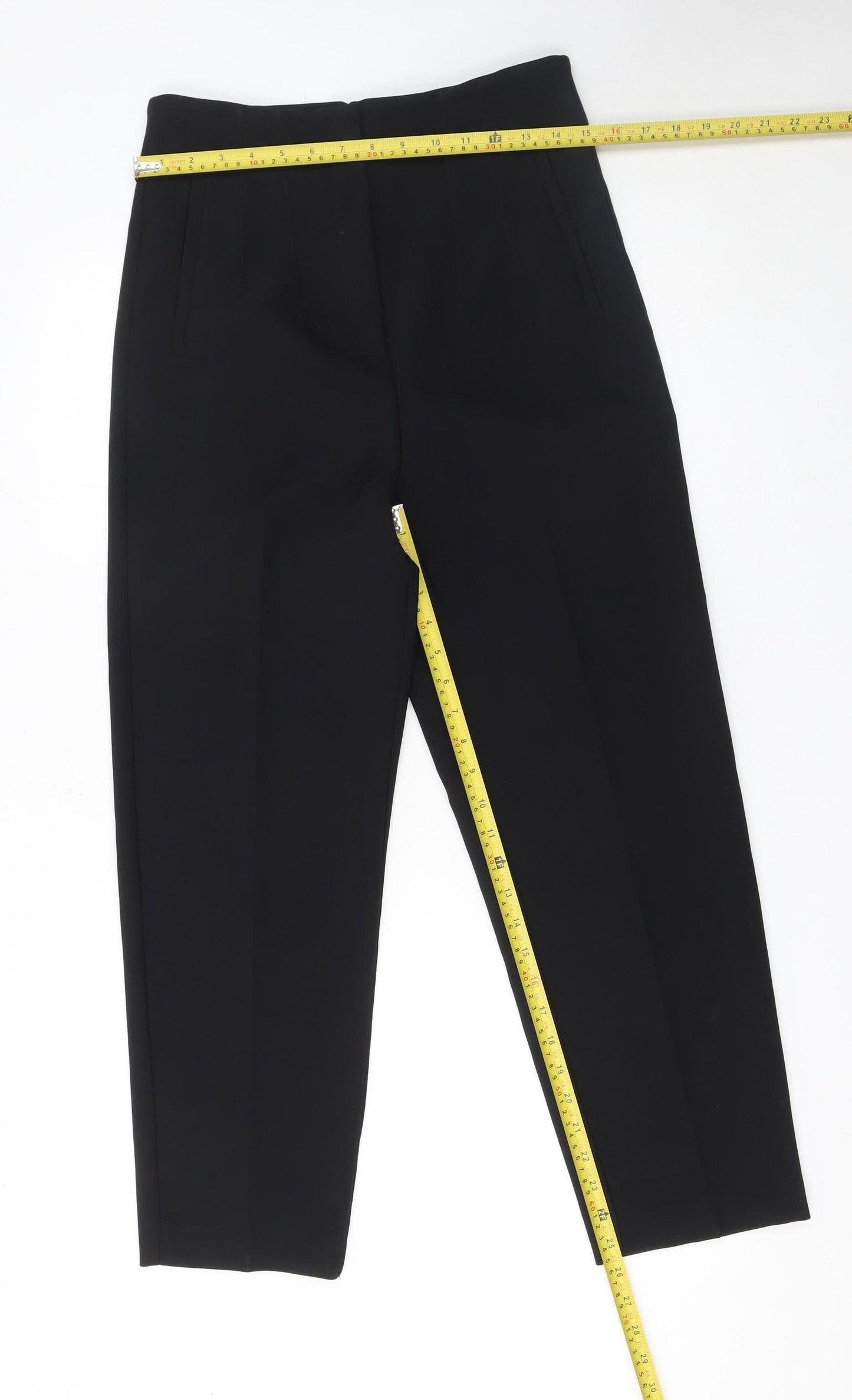 Savida Women's Black High Waist Pleated Trousers Size 12