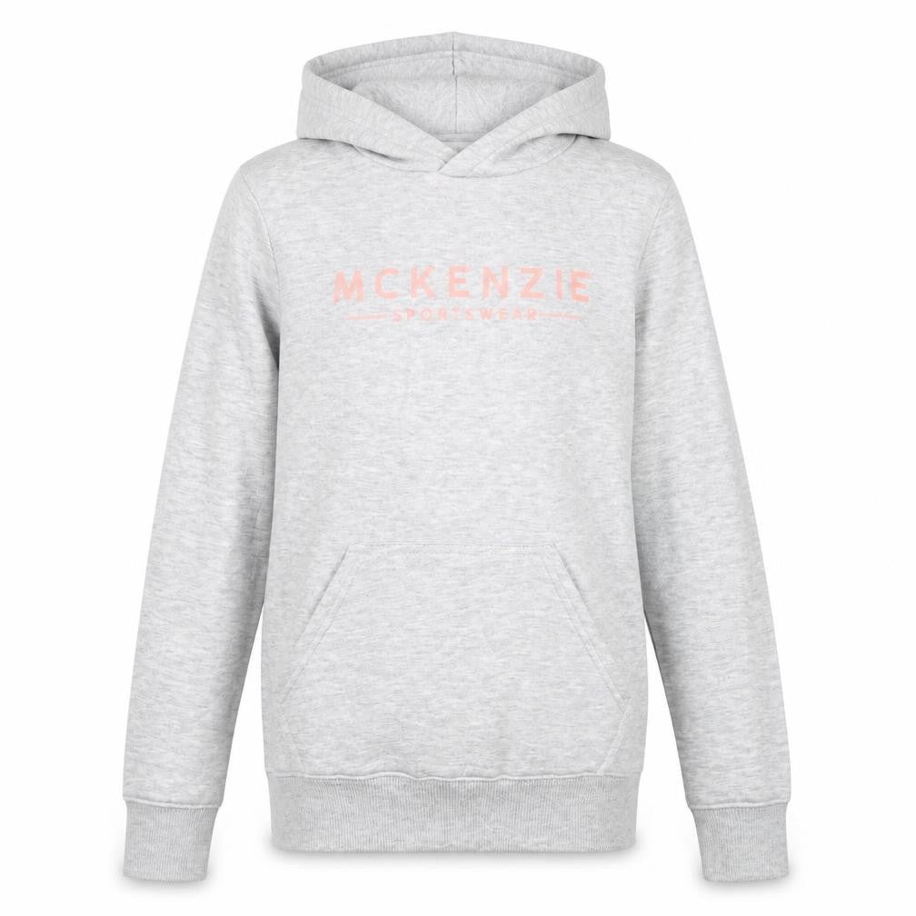 McKenzie Girls Grey Pullover Hoodie 12-13 Years Logo Fleece Sweatshirt