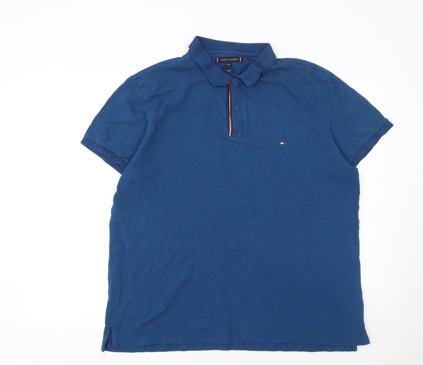 Tommy Hilfiger Men's Blue 2XL Slim Fit Cotton Polo Shirt