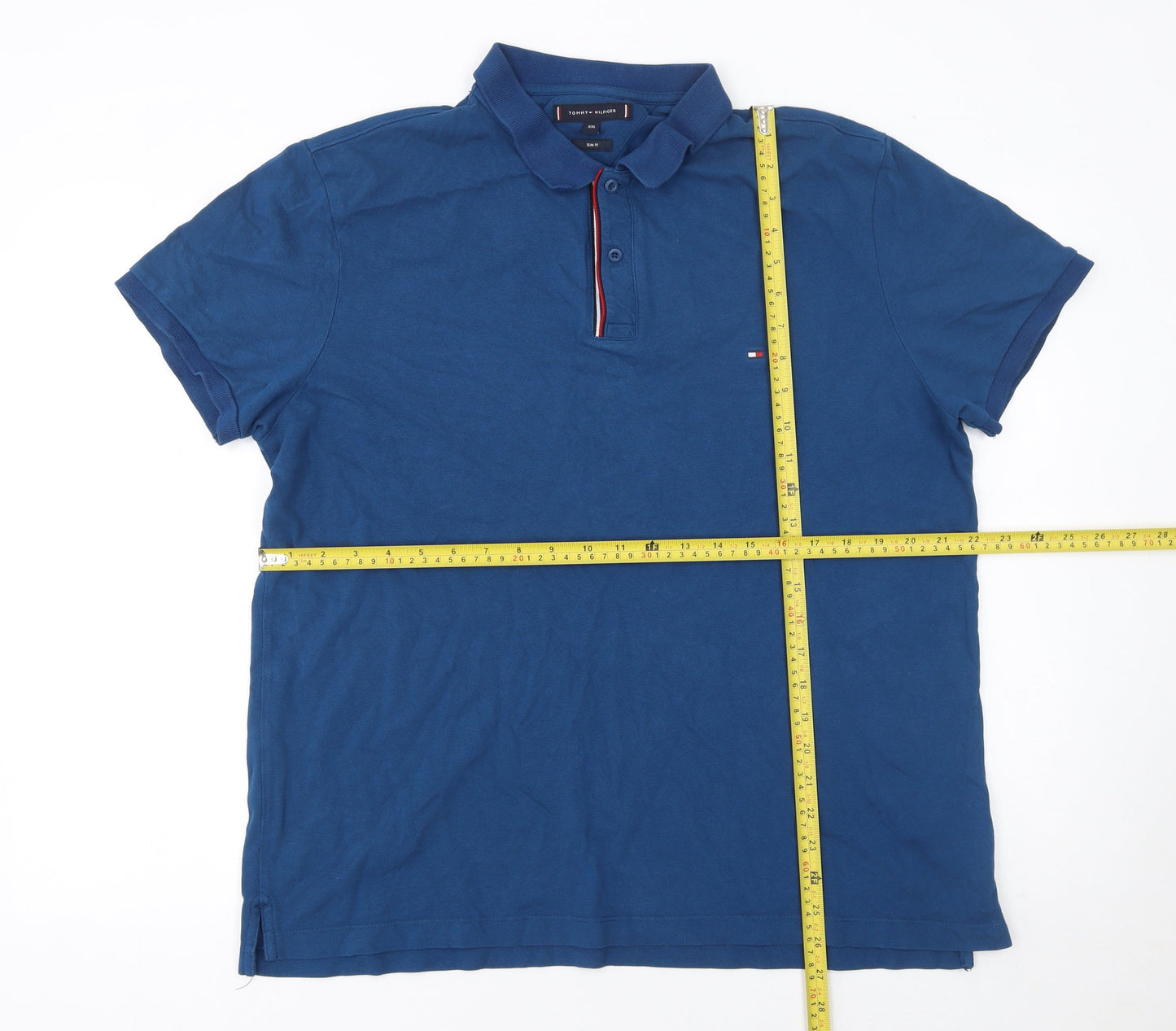 Tommy Hilfiger Men's Blue 2XL Slim Fit Cotton Polo Shirt