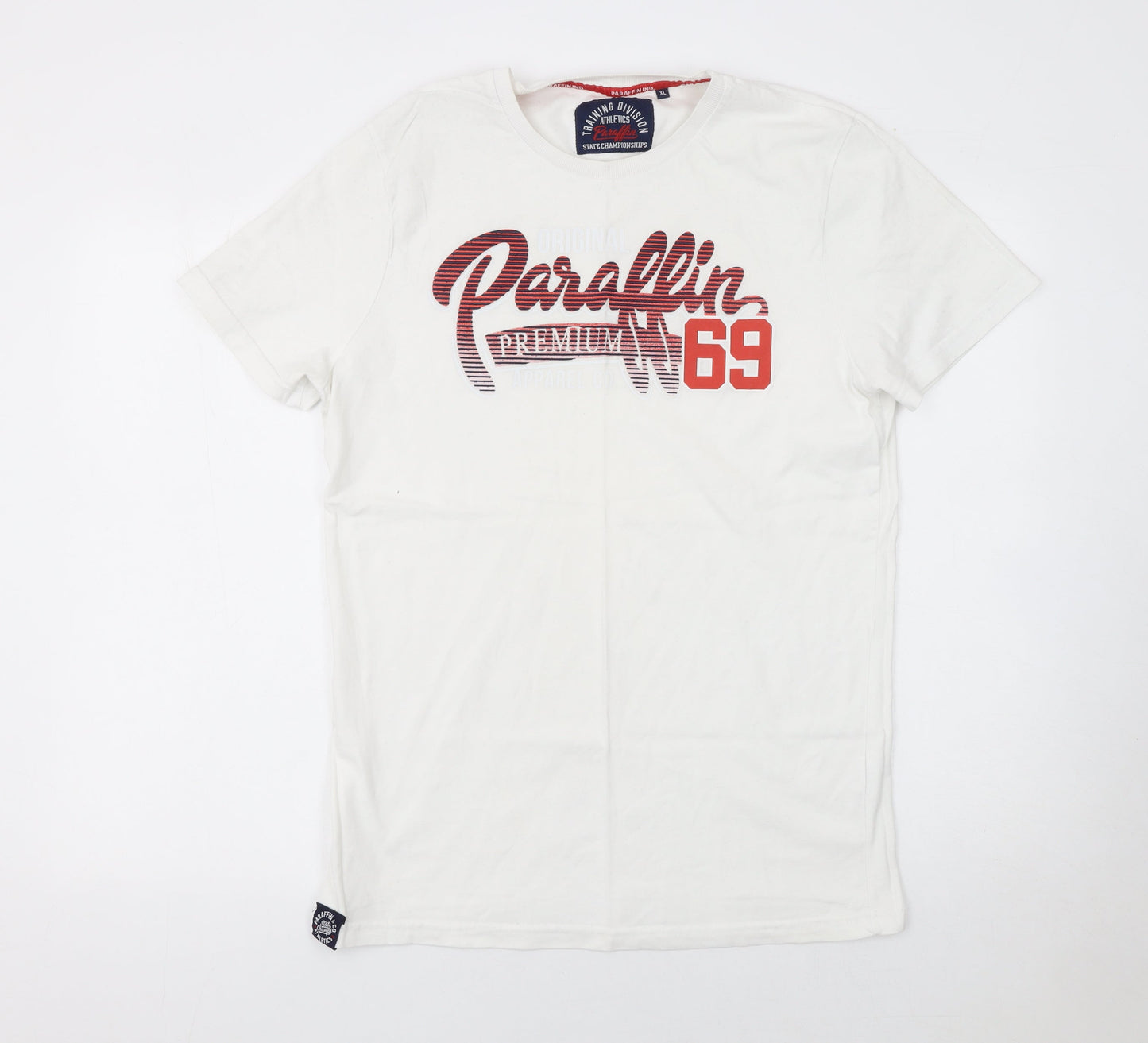 Paraffin Mens White XL Graphic Print Crew Neck T-Shirt