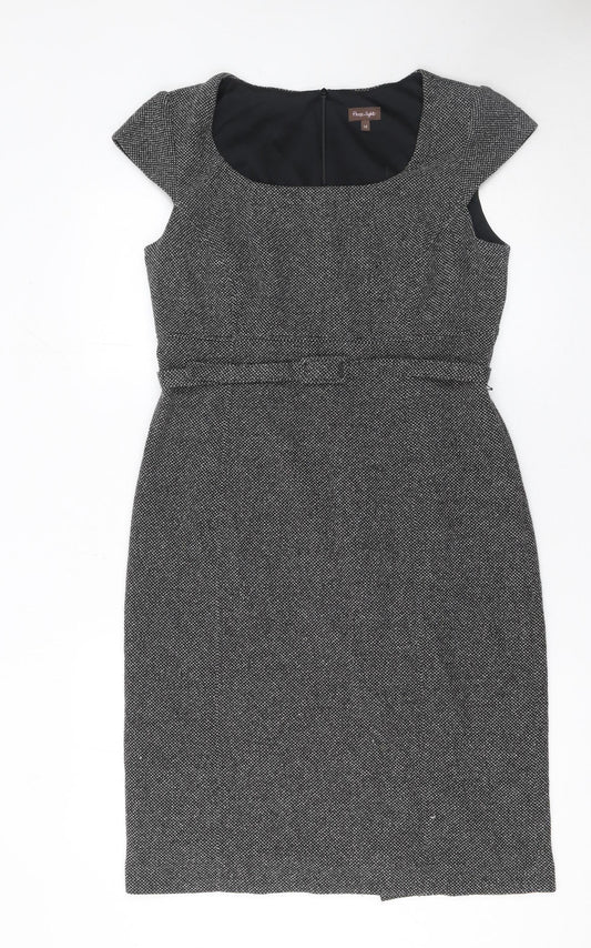 Phase Eight Women's Grey Knee Length Sheath Dress Size 14