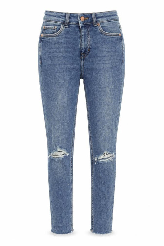 New Look Women Blue Skinny Distressed Hallie Jeans Size 8