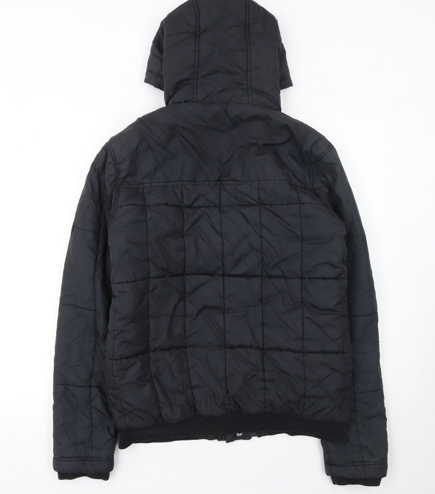 Bench Mens Black Hooded Puffer Jacket Size S Winter Coat