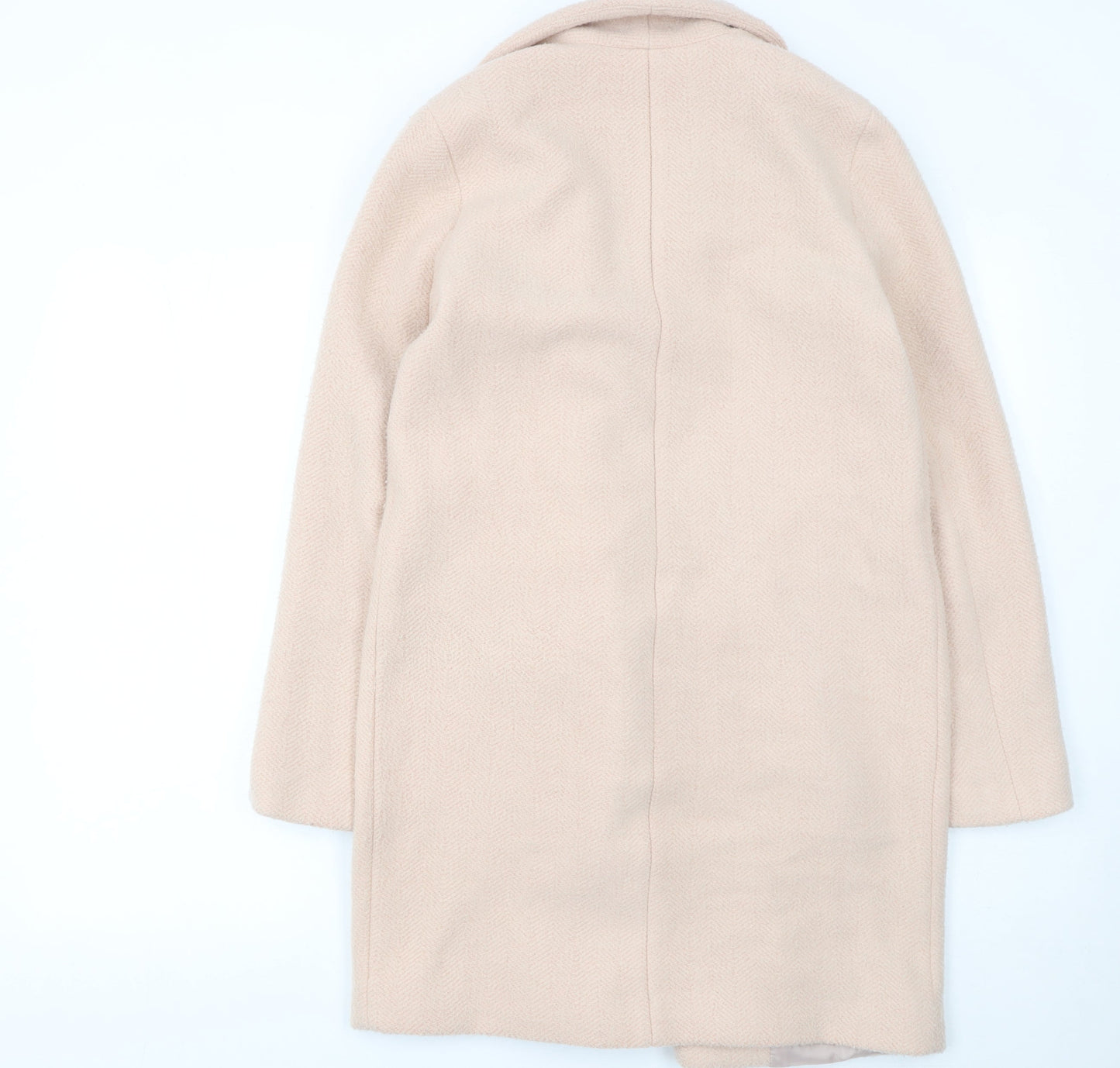 Zara Basic Womens Beige Wool Blend Mid-Length Coat XS