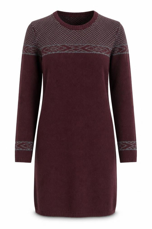 Sherpa Women's Brown Knit Jumper Dress Size M Long Sleeve Wool Blend