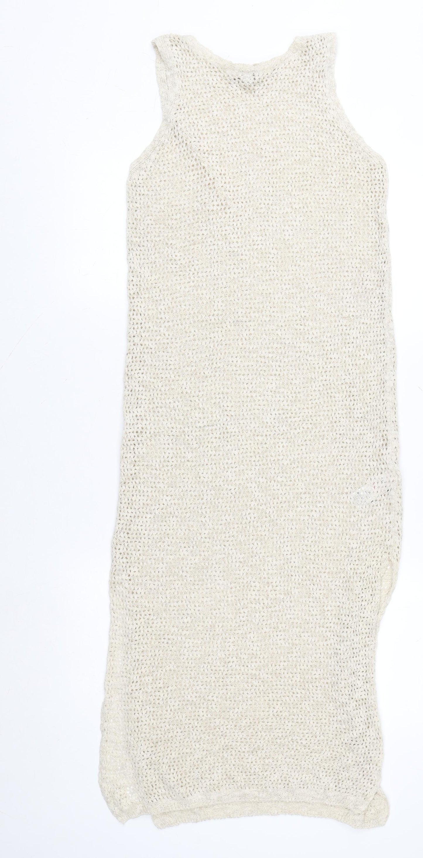 Marks and Spencer Women’s Beige Knit Sleeveless Midi Slip Dress S