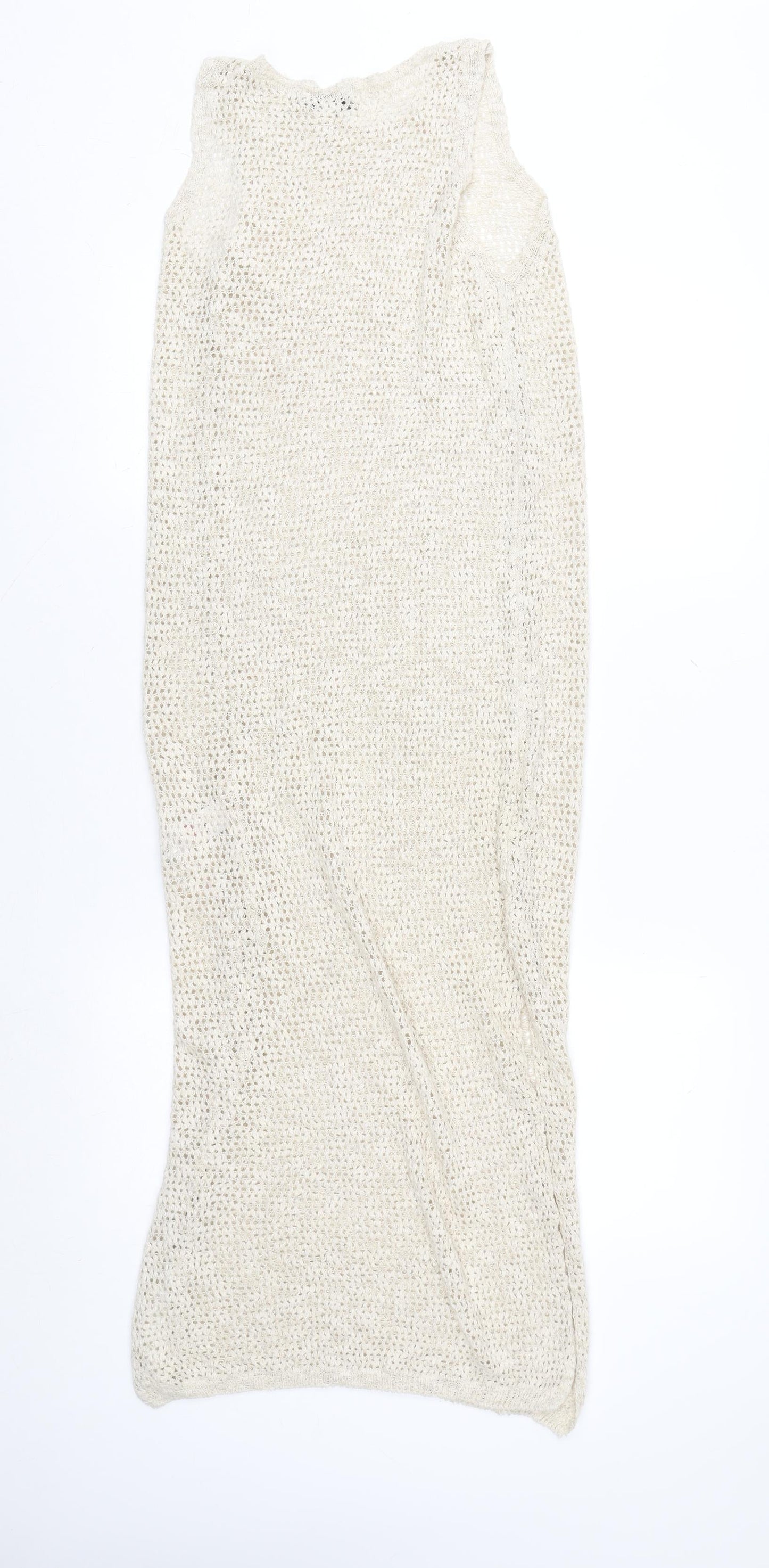 Marks and Spencer Women’s Beige Knit Sleeveless Midi Slip Dress S
