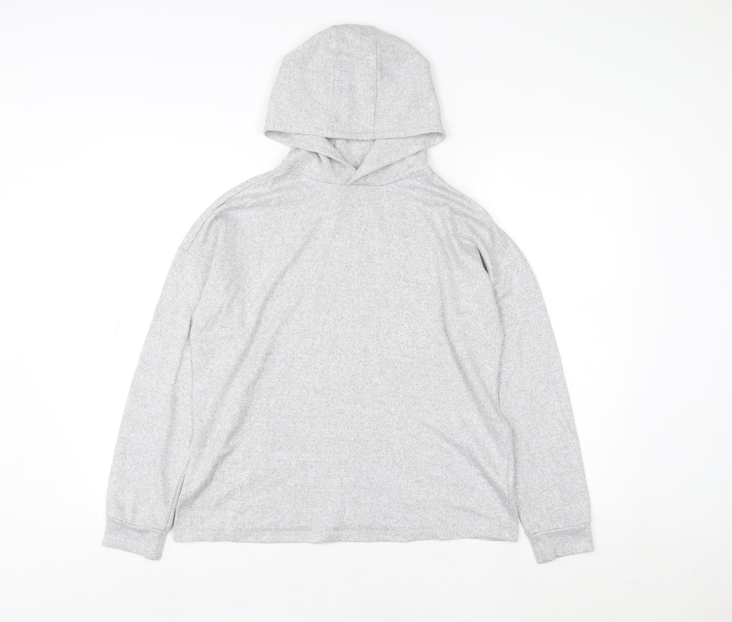 Marks and Spencer Girls Grey Pullover Hoodie 13-14 Years Knit Long Sleeve