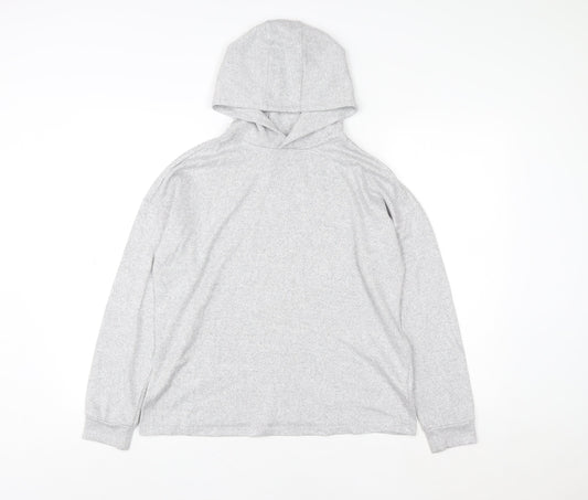 Marks and Spencer Girls Grey Pullover Hoodie 13-14 Years Knit Long Sleeve