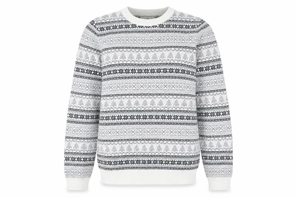 Next Women Grey Fair Isle Christmas Crew Neck Sweater Size S