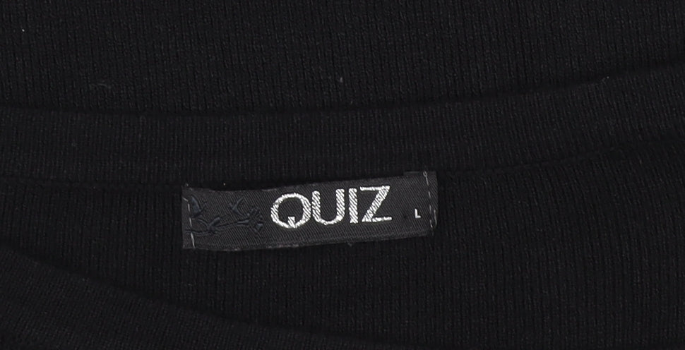 Quiz Women's Black Geometric Studded Knit Jacket Size L