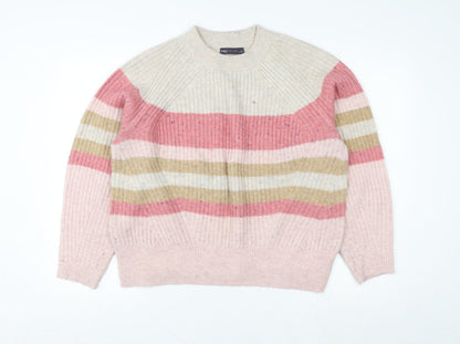 Marks & Spencer Women's Multicoloured Striped Wool Jumper M