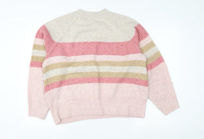 Marks & Spencer Women's Multicoloured Striped Wool Jumper M
