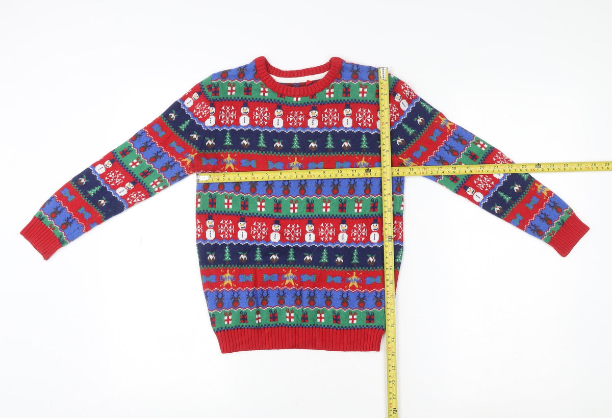 Tu Boys Red Christmas Cotton Wool Blend Crew Neck Jumper 6 Years