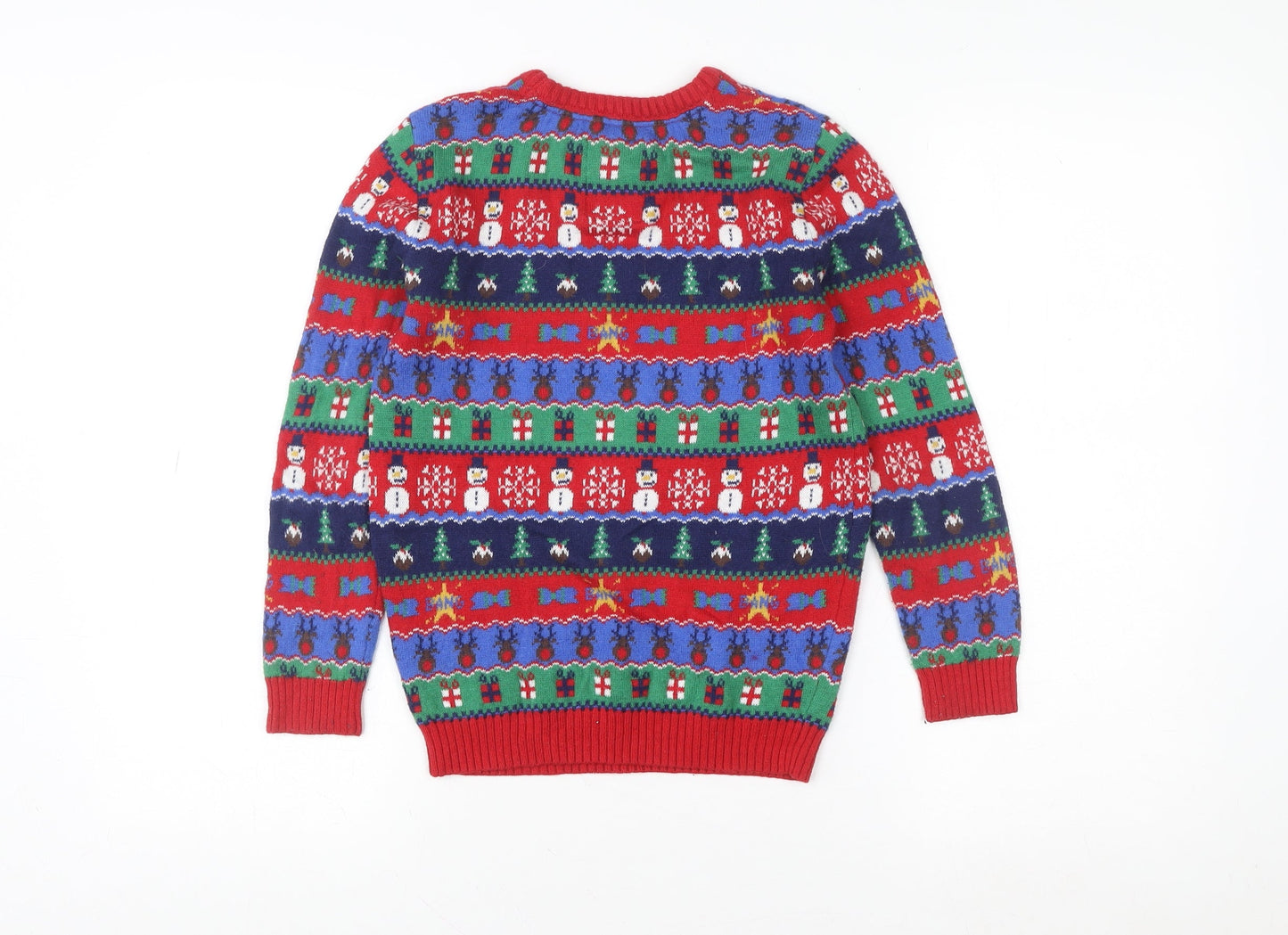 Tu Boys Red Christmas Cotton Wool Blend Crew Neck Jumper 6 Years
