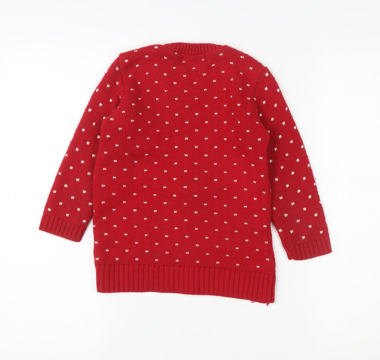 Whisper Girls Red Reindeer Christmas Sweatshirt 3-4 Years Pullover Knit