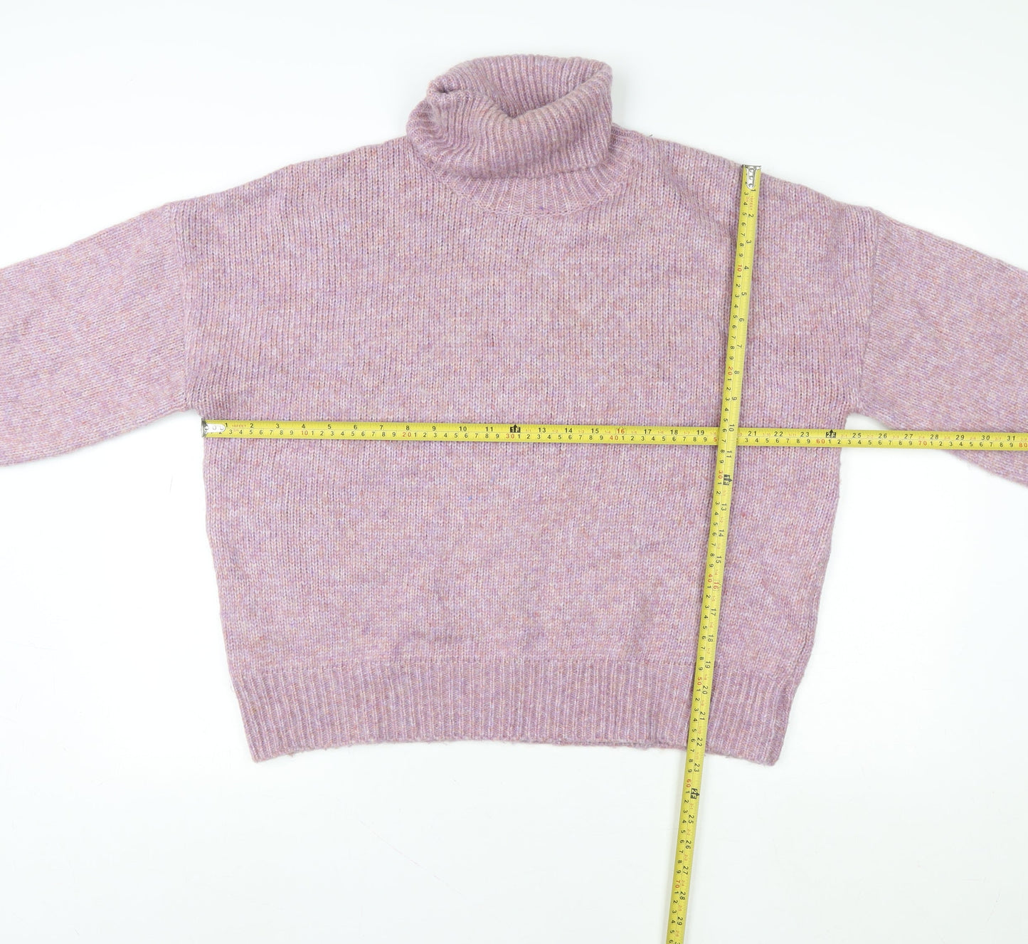 George Women’s Purple Roll Neck Knit Jumper M Relaxed Fit