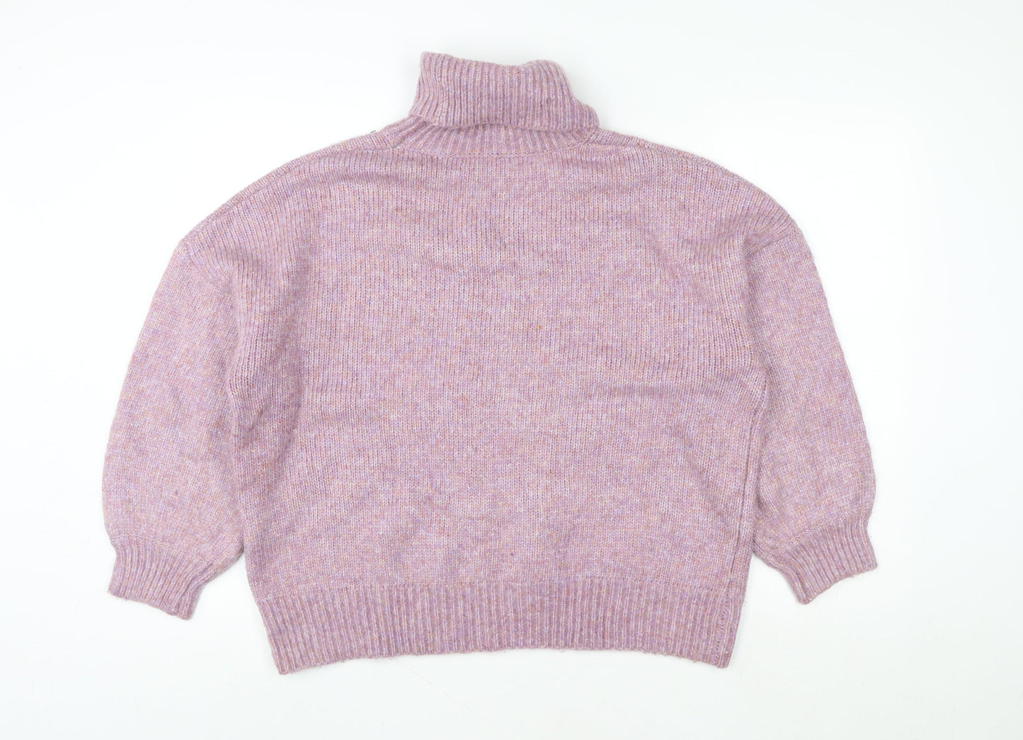 George Women’s Purple Roll Neck Knit Jumper M Relaxed Fit
