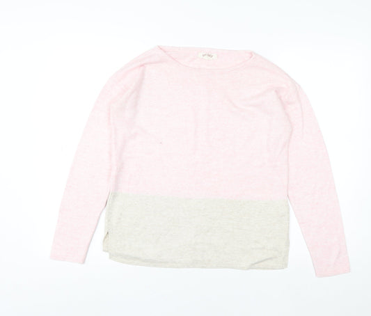 Fat Face Women Pink Beige Colourblock Pullover Sweater UK 6