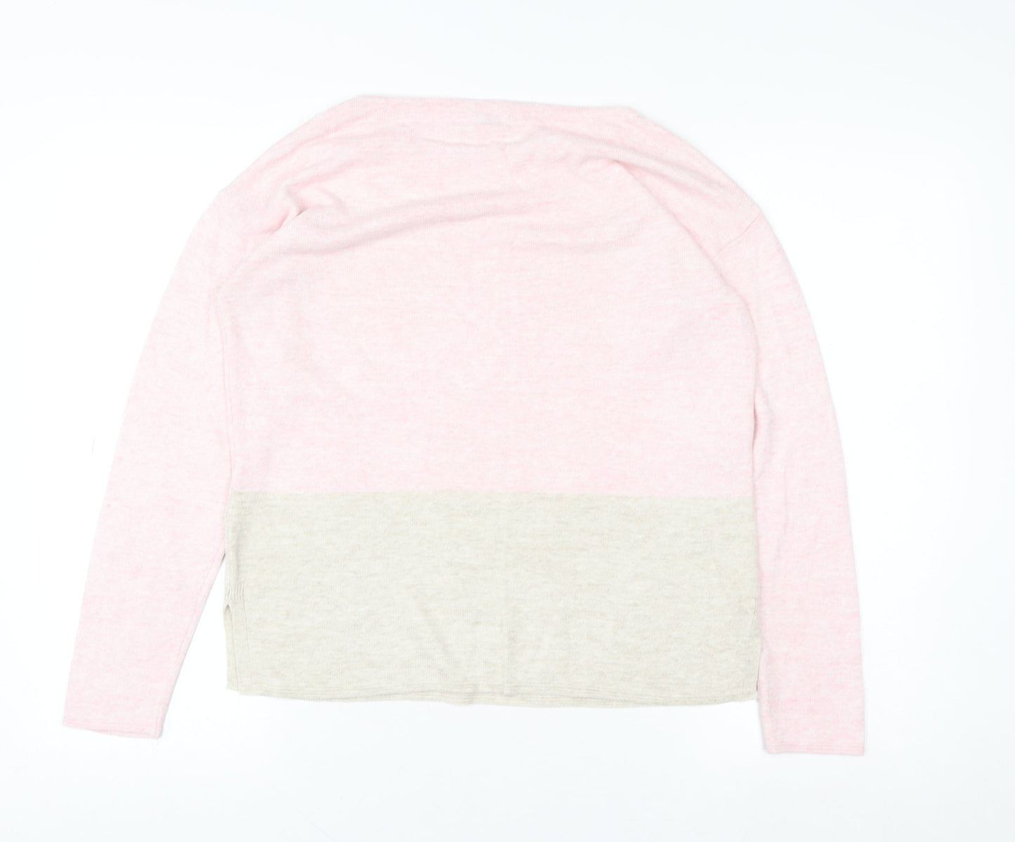 Fat Face Women Pink Beige Colourblock Pullover Sweater UK 6