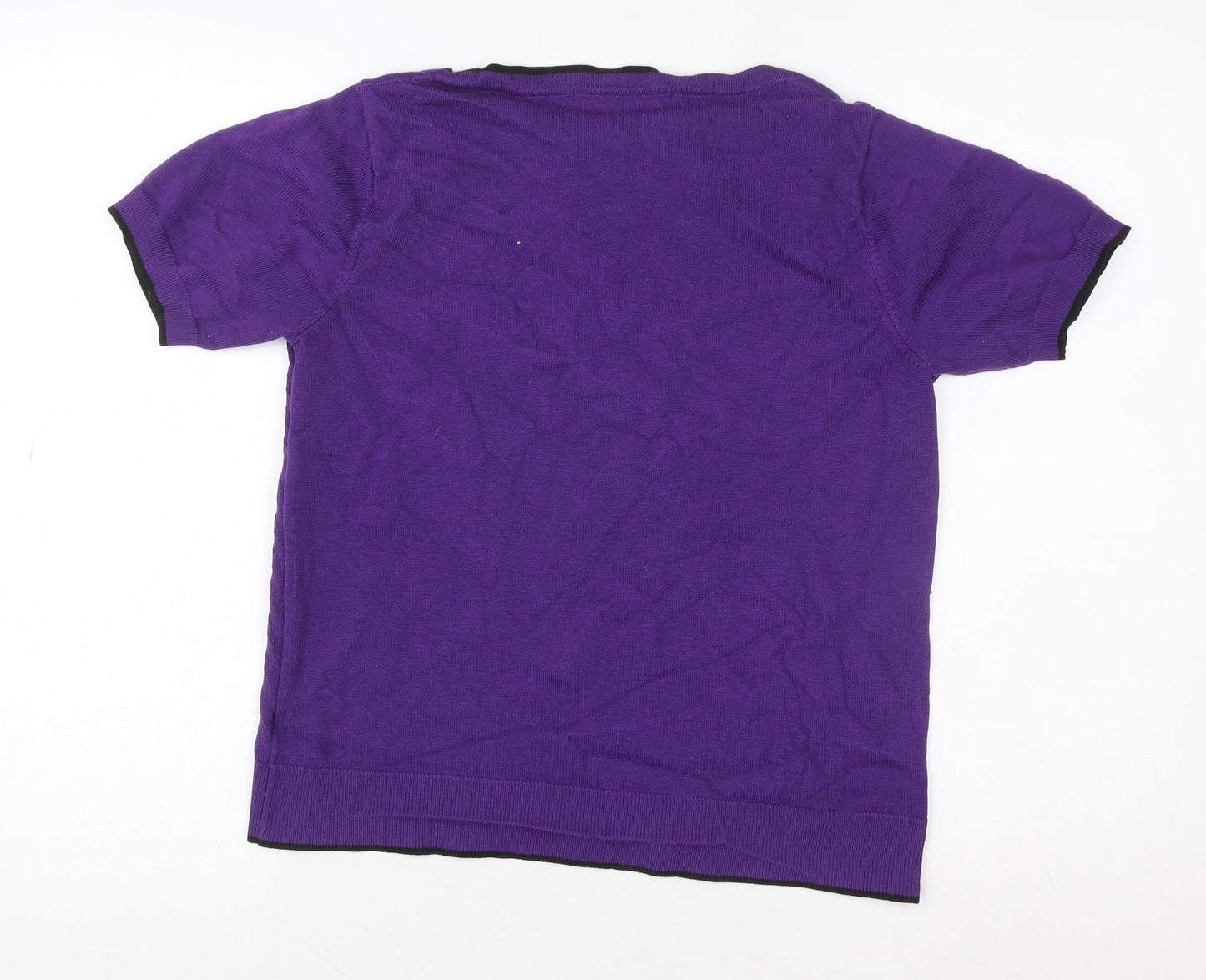 Principles by Ben de Lisi Women's Purple Cotton Short Sleeve T-Shirt Size 14
