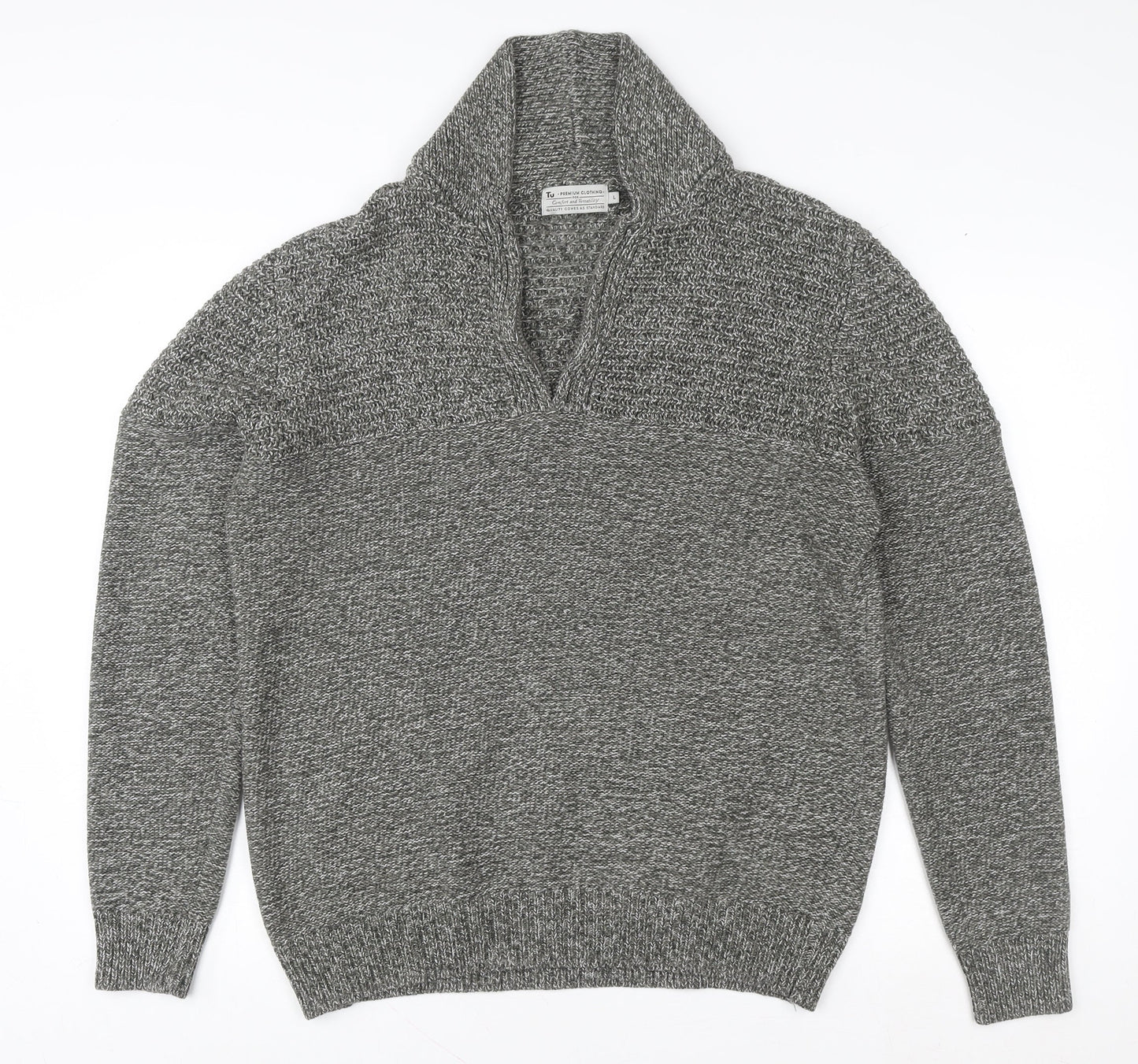 French Connection Women's Grey Cowl Neck Knit Jumper Size M