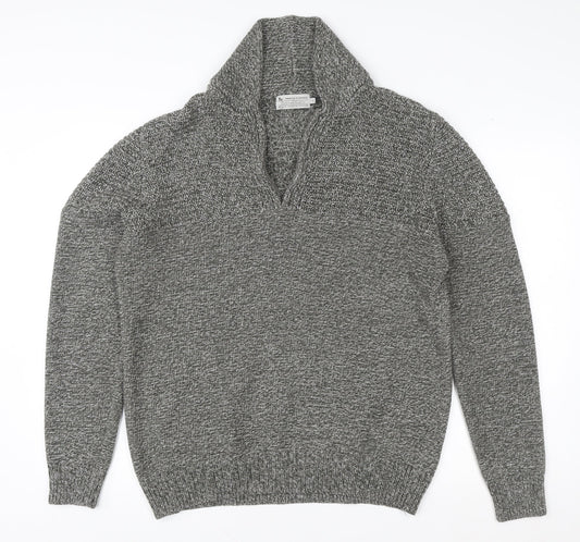 French Connection Women's Grey Cowl Neck Knit Jumper Size M