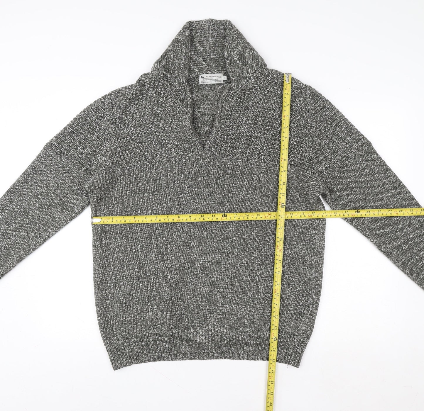 French Connection Women's Grey Cowl Neck Knit Jumper Size M