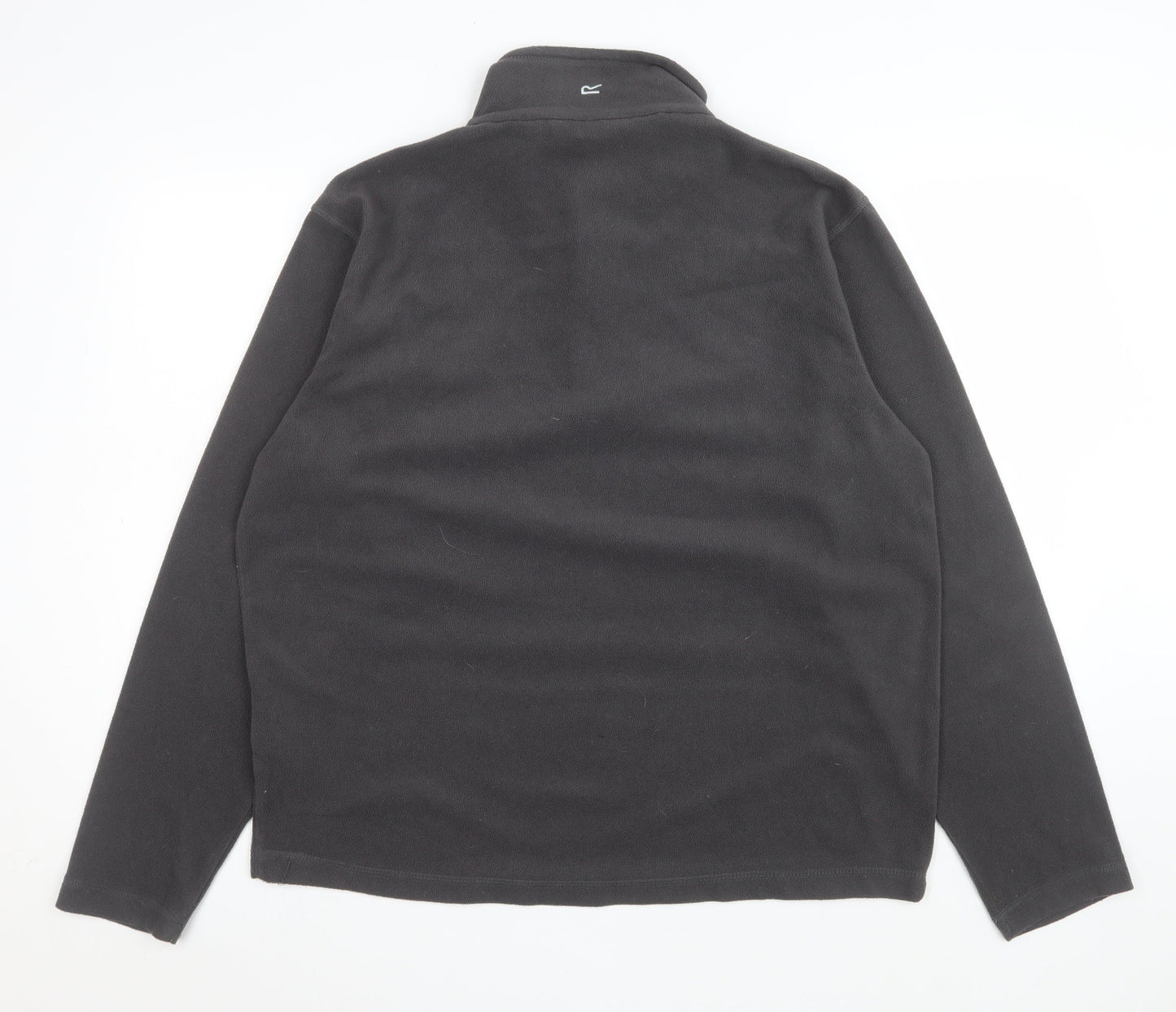 Regatta Mens Black Fleece Pullover 1/4 Zip Sweatshirt L