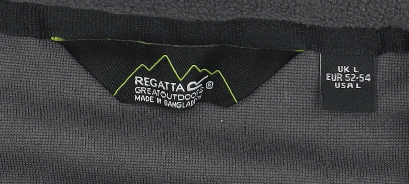 Regatta Mens Black Fleece Pullover 1/4 Zip Sweatshirt L