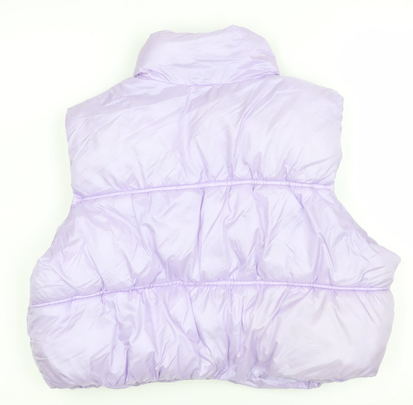 H&M Women's Purple Puffer Waistcoat Size 12 Sleeveless Casual